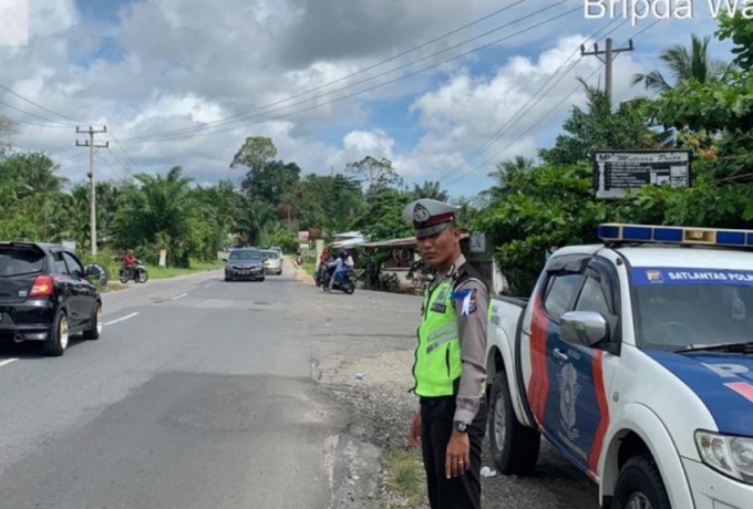 Polres Kampar Siagakan Tim Urai Macet Untuk Kelancaran Arus Balik Lebaran