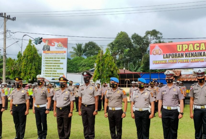 91 Personel Polres Kampar Mendapat Kenaikan Pangkat Periode 1 Januari 2021