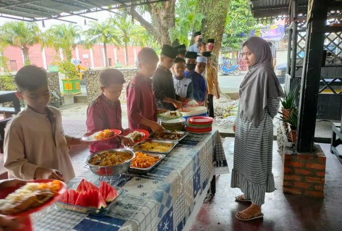 Jumat Barokah Satreskrim Polres Kampar Hari ini, Diikuti Anak-anak Panti Asuhan Putra dan Putri