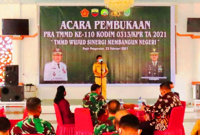 Tetap Ikuti Protokol Kesehatan, Pra TMMD di Buka Dandim 0313/KPR