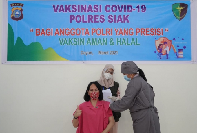 Hari Ini Personel Polres Siak divaksin Covid - 19