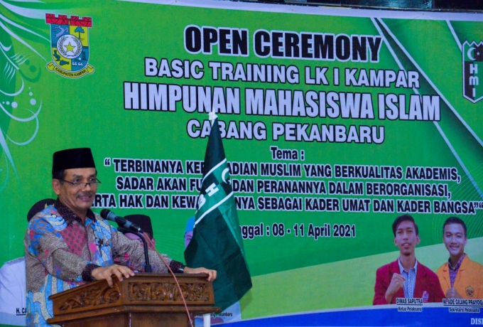 Bupati Kampar Buka Basic Training LK I Kampar HMI