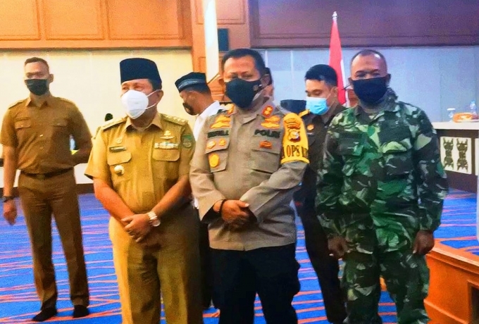 Menjelang PSU, Polres Rohul Bersama Kodim 0313/KPR Deklarasi Jaga Kamtibmas