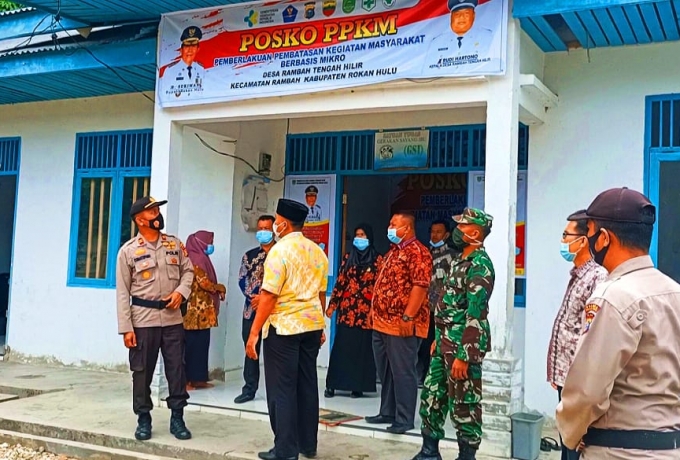 PPKM Mikro Diberlakukan, Tiga Desa di Kecamatan Rambah Didirikan Posko  