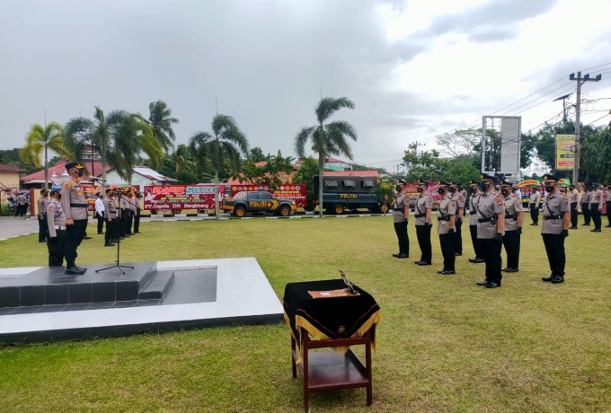 Kapolres Kampar Pimpin Sertijab Kasat Lantas dan Kasat Binmas Serta 3 Kapolsek Jajaran