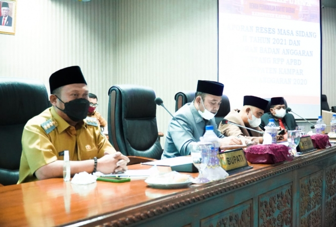 DPRD Kampar Terima Laporan PertanggungJawaban Bupati Kampar Pelaksanaan APBD tahun 2020 