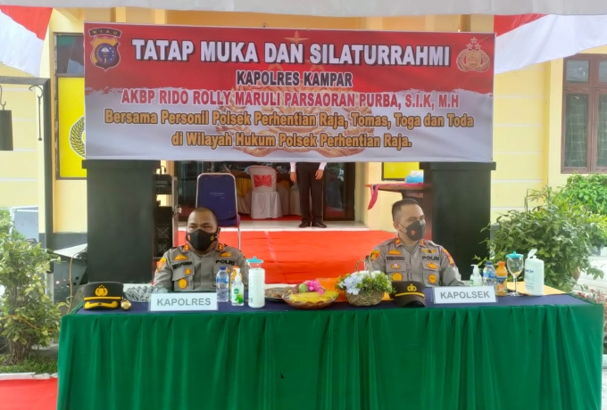 Kapolres Kampar Tatap Muka dengan Tokoh Masyarakat Saat Kunker di Polsek Perhentian Raja