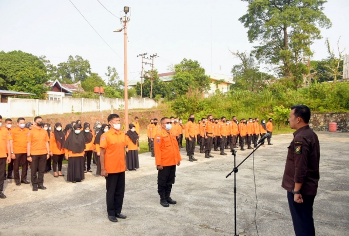 Yuricho Efril Gelar  Apel Perdana Selaku Pelaksana Tugas Kepala  BPBD Kampar 