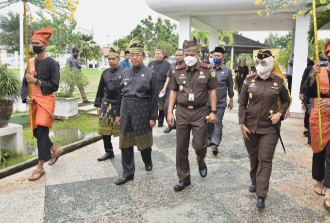 Bupati HM Wardan Sambut Kunker Kejati Riau