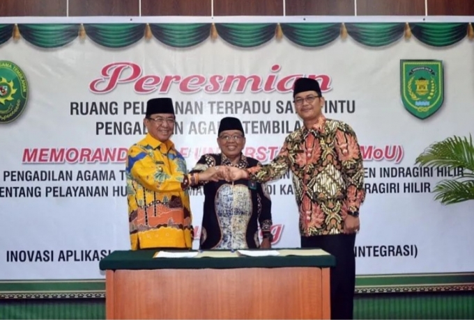 Peresmian RPTSP, Pemkab Inhil dan PA Tembilahan Launching E-Sapat