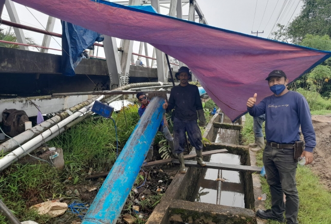 PDAM TI Lakukan Perbaikan Kebocoran Pipa di Parit 10 Tembilahan