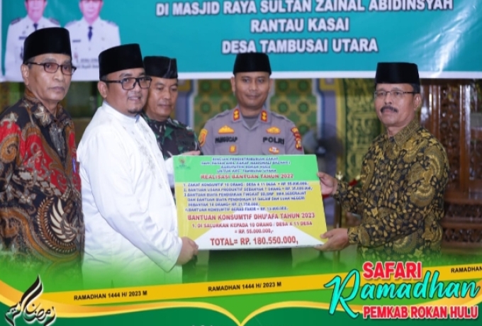 Safari Ramadhan di Tambusai Utara, Pemkab Rohul Serahkan Bantuan Untuk Anak Yatim dan Kaum Dhuafa