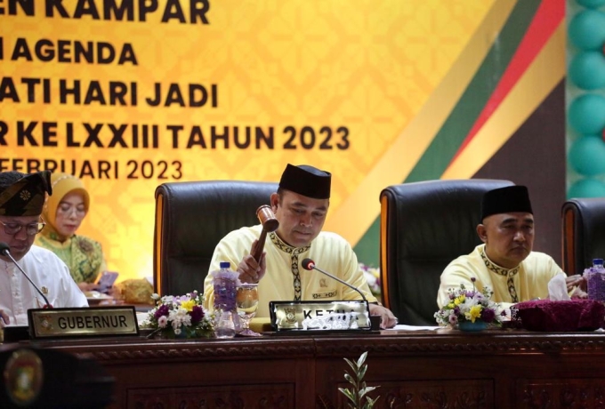 Ketua DPRD Kampar Buka Rapat Paripurna Istimewa Hari Jadi Kabupaten Kampar ke-73