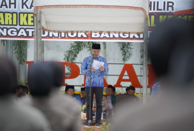 Pimpin Upacara Harkitnas, Bupati Rohil Sampaikan Amanat Menteri Kominfo