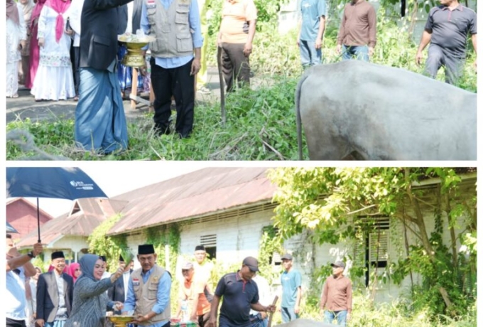 Bupati Rohil Bagikan Ratusan Paket Sembako Serta Daging Qurban Kepada Masyarakat dan Insan Pers