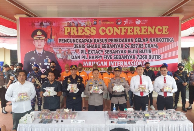 Polres Bengkalis Ungkap Narkoba Jaringan Internasional