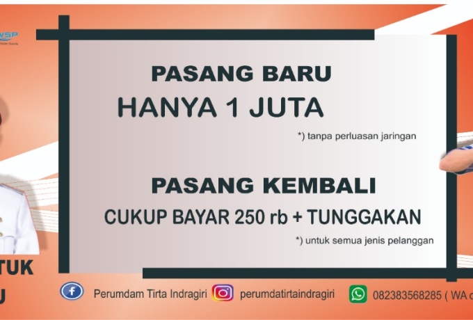 PDAM Tirta Indragiri Berikan Harga Termurah untuk Pasang Baru