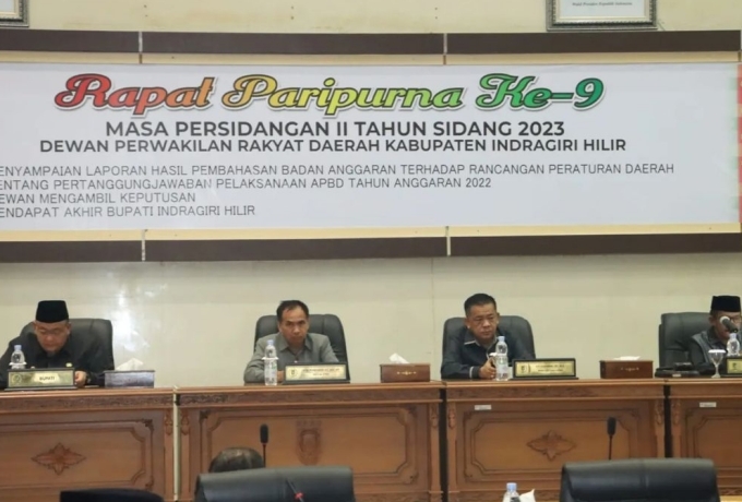 DPRD Inhil Bersama Pemkab Setujui Ranperda Pertanggungjawaban Pelaksanaan APBD 2022