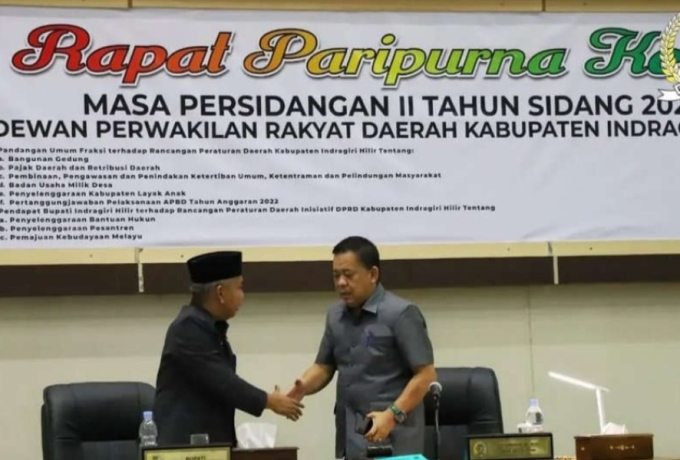 DPRD Inhil Bahas Rancangan Perda Inisiatif di Paripurna ke-7 Masa Persidangan II 2023