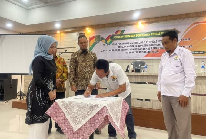 Bangun Usaha Mikro, DPMPTSP Inhil MoU Bersama Kadin Inhil