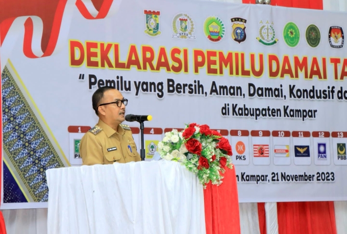 Pj Bupati Kampar; Ciptakan Suasana Kondusif Untuk Pemilu Damai 2024