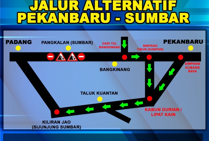 Jalan Sumbar- Riau Putus, Ini Jalur Alternatif