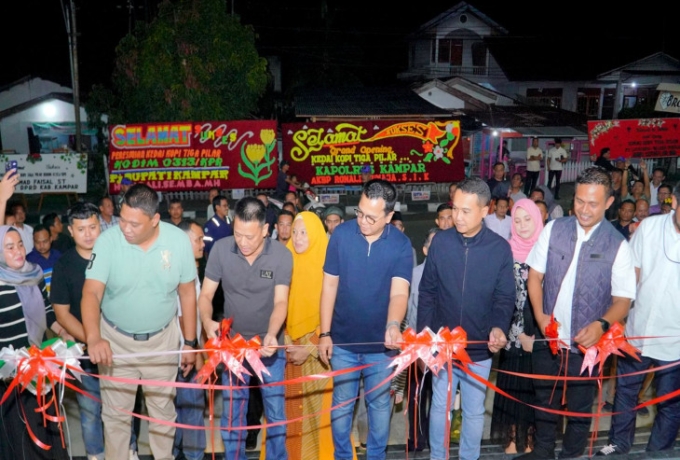 Pj Bupati Kampar Resmikan Grand Opening Kedai Kopi Kodim