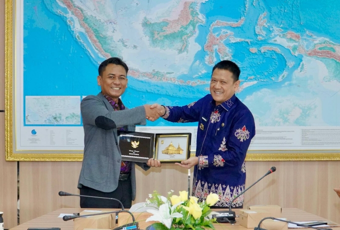 Pj Bupati Kampar Lakukan MoU Dengan Badan Informasi Geospasial