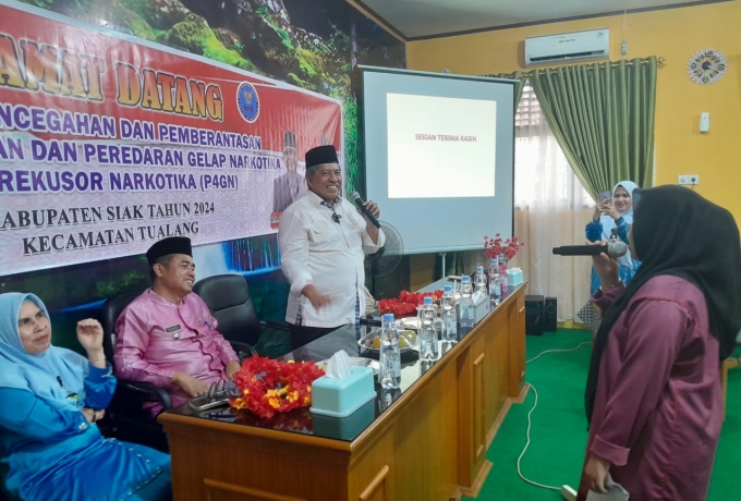 Sosialisasi P4GN Di SMA 3 Tualang, Bupati Alfedri Minta Jauhi Narkoba