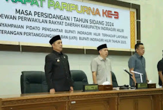 DPRD Inhil Gelar Paripurna ke-3 Masa Persidangan I Tahun 2024