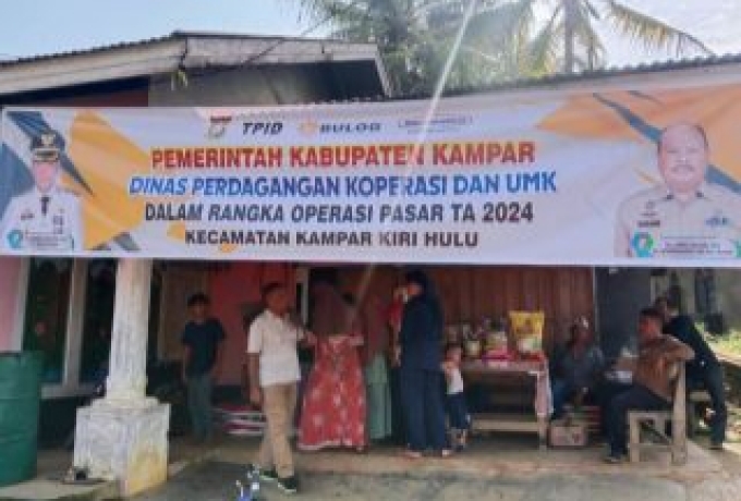 Dinas Perdagangan Kampar Bersama Perum Bulog Taja Pasar Murah