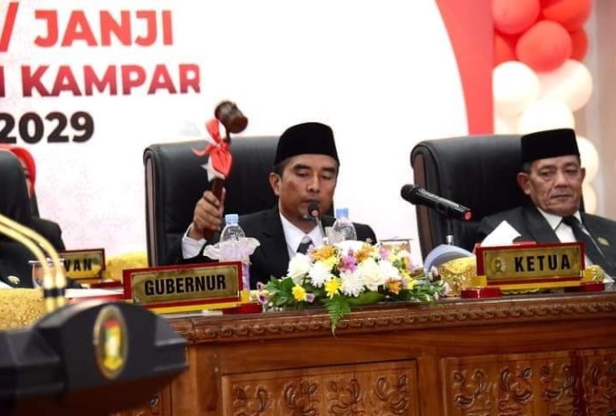 Ahmad Taridi Ketua Sementara DPRD Kampar, Ini Pidato Perdananya