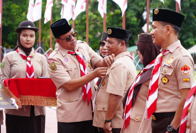 Upacara Hari Pramuka ke-63, Bupati Kuansing Tekankan Generasi Muda Tumbukan Cinta NKRI