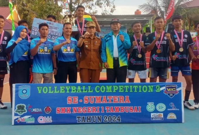 Riau, Sumbar Juara Volley Ball Competition II SMKN 1 Tambusai Tahun 2024 Antar Pelajar Tingkat SLTA Se Sumatera