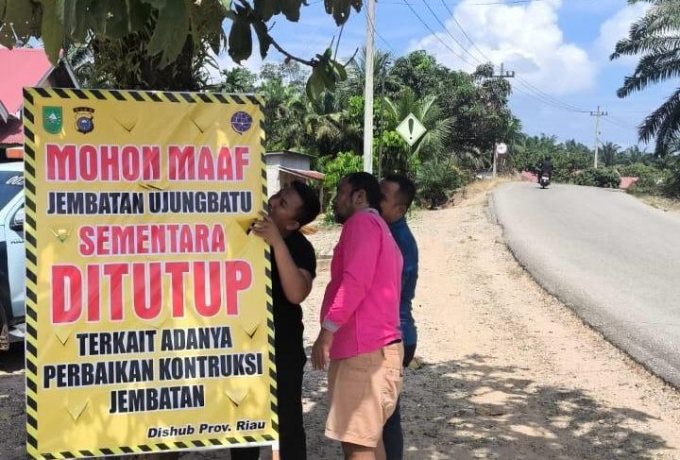 Jembatan Sei Rokan Ditutup, Dishub Riau Siapkan Jalur Alternatif