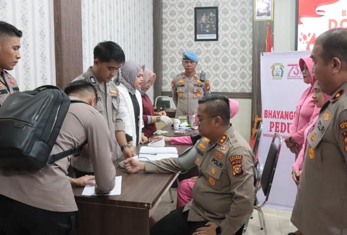 Sambut Ultah Bhayangkara ke 79 Polres Meranti Gelar Donor Darah