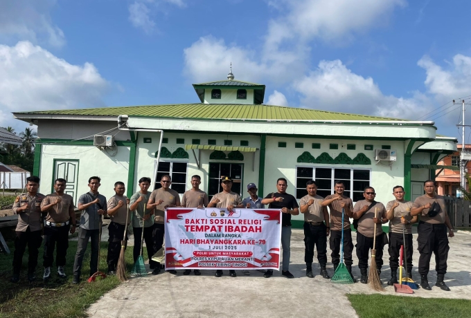 Sambut Hari Bhayangkara ke-79, Polsek Tebingtinggi Gelar Bakti Religi di Tempat Ibadah