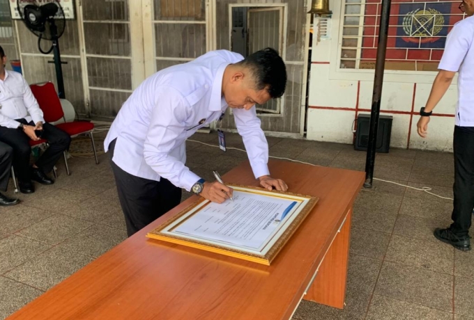 Lapas Bagansiapiapi Teguhkan Integritas Pegawai Lewat Penandatanganan Komitmen Bersama