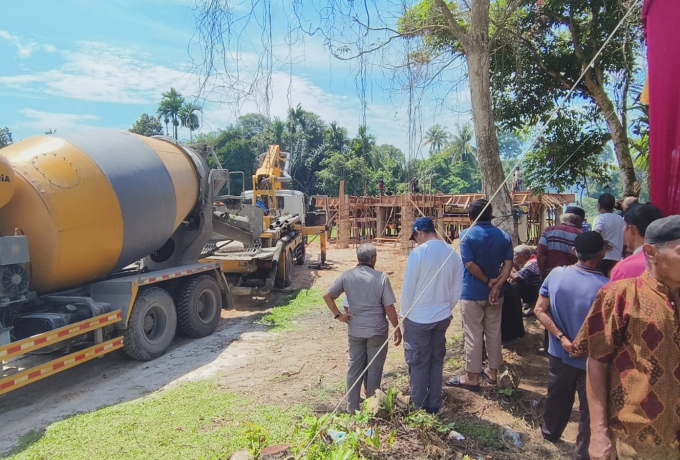 Syukuran Cor Lantai Dua Balai Adat, Persukuan Melayu Dt Majolelo Potong Dua Ekor Kambing