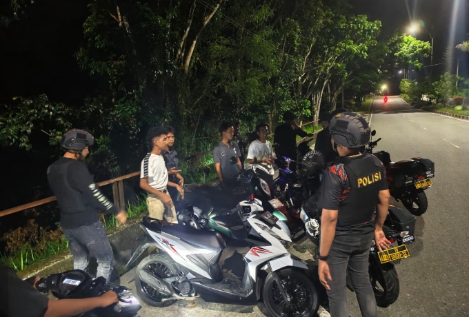 Tim Raga Res Kampar Gelar Patroli Malam di Bangkinang