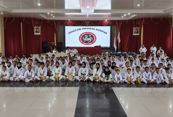 Ratusan Karateka Kampar dan Rohul Jalani UKT Inkanas di Polres Kampar