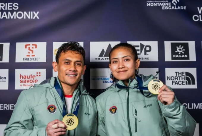 Veddriq Leonardo Raih Emas, Indonesia Kuasai Podium Speed Putra World Climbing