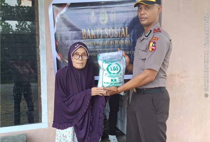 Siswa Setukpa Polri Angkatan 56 Asal Polda Riau Gelar Bhakti Sosial di Desa Batu Belah
