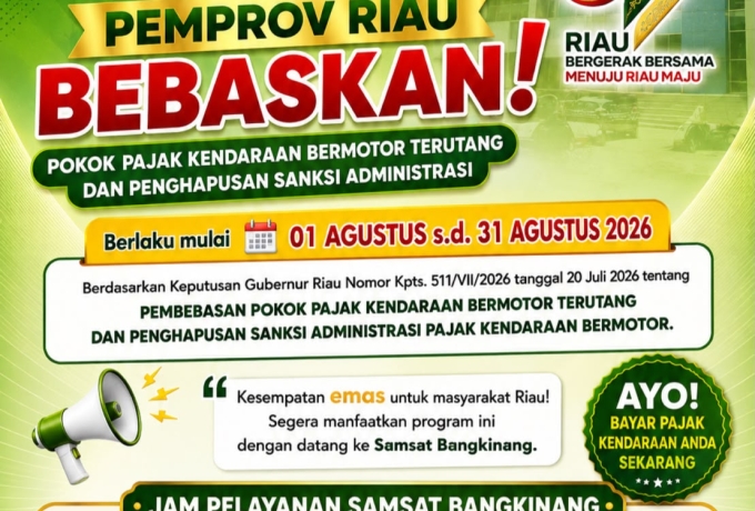 Samsat Bangkinang Tambah Jam Pelayanan Selama Program Pembebasan Pajak Kendaraan