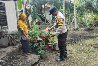 Polsek Enok Hadir di Blok 1 Jatimoro, Kawal Tanaman Pekarangan Warga Binaan